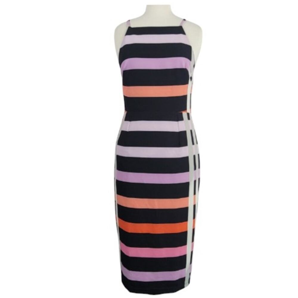 Pasduchas Striped Midi Sheath Dress 10 AUS / 6 US